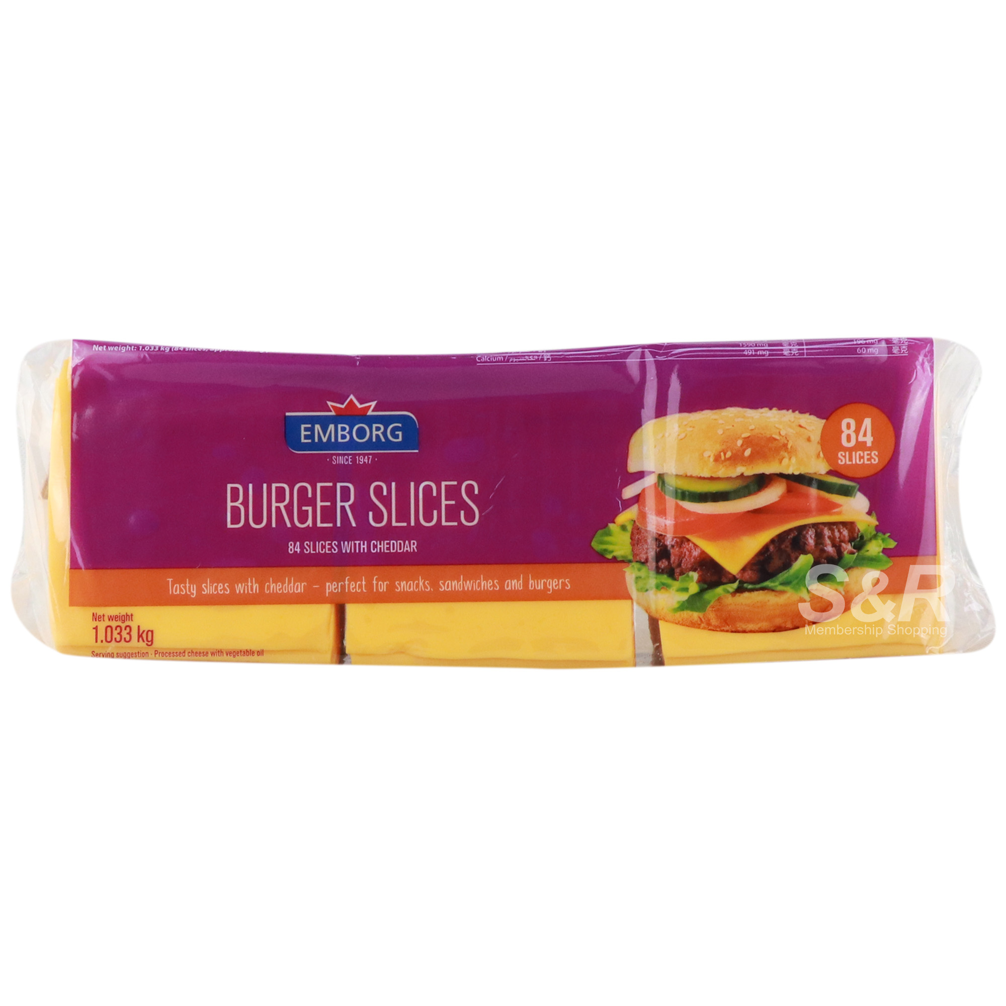 Emborg Burger Slices Colored 84 slices